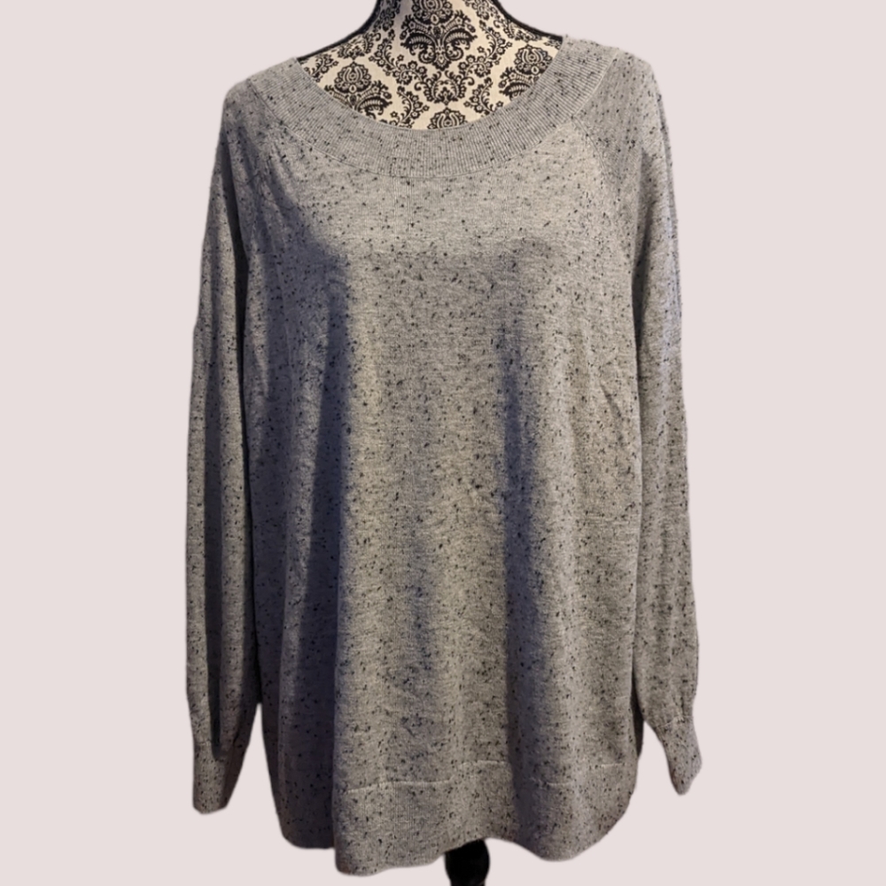Loft Plus Gray Speckled Sweater 20/22